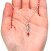 Red-Orange Sea Glass 250 Years Charm Necklace on model for color reference.