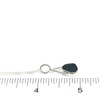 Olive Sea Glass Lunar Drop Charm on ruler for size reference. 