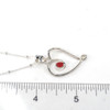 Red Bright Spot Sea Glass Ocean Love Necklace on ruler for size reference.