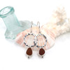 Amber Droplet Sea Glass Glimmer Earrings