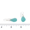 Aqua Elongated Sea Glass Simply Drilled Earrings on ruler for size reference. 