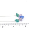 Lavender Berry Blues 5 Stone Sea Glass Necklace 16"-18" Length on ruler for size reference. 