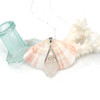 White Sea Glass and Herkimer Diamond Lunar Drop Necklace
