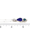 Cobalt Sea Glass and Turquoise Oval Beaded Necklace on ruler for size reference. 