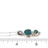 Aqua Rectangle Sea Glass and Turquoise Oval Beaded Necklace on ruler for size reference. 