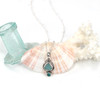 Aqua Triangle Sea Glass and Turquoise Double Necklace