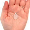 White Oval Sea Glass Pinch Necklace on model for color reference. 