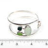 Green Leaf Ombre Sea Glass Lasso Bracelet on ruler for size reference