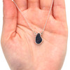 Blue and Gray Ocean Storm Ultra Rare Sea Glass Centerpiece Necklace 16" Length on model for color reference.