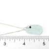 White Icicle Sea Glass and Lapis Gemstone Drop Necklace on ruler for size reference.
