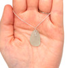 Seafoam and Labradorite Gemstone Drop Necklace on model for color reference.
