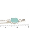 Aqua Glacier Sea Glass and Herkimer Three Tier Necklace on ruler for size reference.