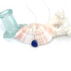 Cobalt Ripple Ultra Rare Sea Glass Bezel Wrap Charm Necklace