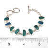 Turquoise Treat Ultra Rare Sea Glass 9 Stone Bracelet on ruler for size reference