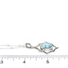 Larimar Starlight Pendant on ruler for size reference.