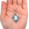 Larimar Starlight Pendant  on model for color reference.