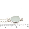 White Sea Glass and Herkimer Double Slide Necklace on ruler for size reference.