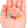 Rainbow Bright Sea Glass 5 Stone Necklace 16"-18" Length