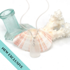 White Snow Sea Glass and Labradorite Gemstone Drop Necklace