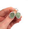 Seafoam Bright Sea Glass Beaded Empress Earrings
