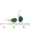 Green Tropical Sea Glass Single Bezel Earrings