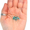 Aqua Ombre Sea Glass 3 Stone Necklace - 16"-18" Length