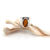 Amber Sea Glass Goddess Ring - Size 9