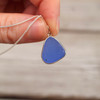 Cobalt Sea Glass Simple Bezel Pendant surface fracture