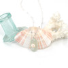Seafoam Smooth Oval Sea Glass and Pearl Charm Pendant