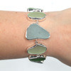 Aqua Ice Oasis Sea Glass 9 Stone Toggle Bracelet on wrist for color reference