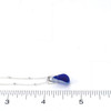 Blue Layered Ripple Ultra Rare Sea Glass Drop Necklace on ruler for size reference. 