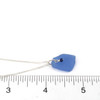 Cornflower Sea Glass and Lapis Gemstone Drop Necklace on ruler for size reference.