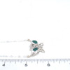 Aqua Sea Glass Butterfly Shimmer Necklace -16" Length on ruler for size reference.