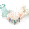 Blush Sea Glass Tiara 5 Stone Necklace 16"-18" Length