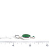 Green Sea Glass and Emerald Swirl Necklace on ruler for size reference.