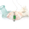Green Sea Glass and Emerald Swirl Necklace