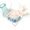 Cornflower Mist 8 Stone Sea Glass Heart Necklace - 16"-18" Length