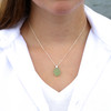 Sea Glass Drop Necklace on model for color reference