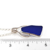Cobalt Trapezoid Sea Glass Pharaoh Necklace on ruler for size reference. 