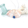 Cornflower Ice Ultra Rare Sea Glass Bezel Wrap Charm Necklace