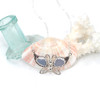 Cornflower Sea Glass Butterfly Shimmer Necklace -16" Length