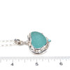 Aqua Sea Glass and Larimar Ocean Empress Necklace on ruler for size reference. 