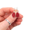 Ruby Red Sea Glass Bezel Earrings