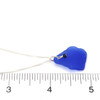 Cobalt Sea Glass and Lapis Gemstone Drop Necklace on ruler for size reference.