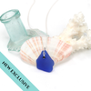 Cobalt Sea Glass and Lapis Gemstone Drop Necklace