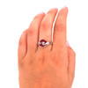 Red Sea Glass Wave Ring on model for color reference. 

