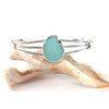 Aqua Sea Glass Three Piece Bracelet