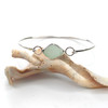 Seafoam Diamond Sea Glass Hinge Bangle Bracelet