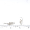 Sterling Silver Angel Wing Earrings on ruler for size reference.