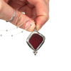Red Deep Diamond Sea Glass Trinity Bead Necklace 